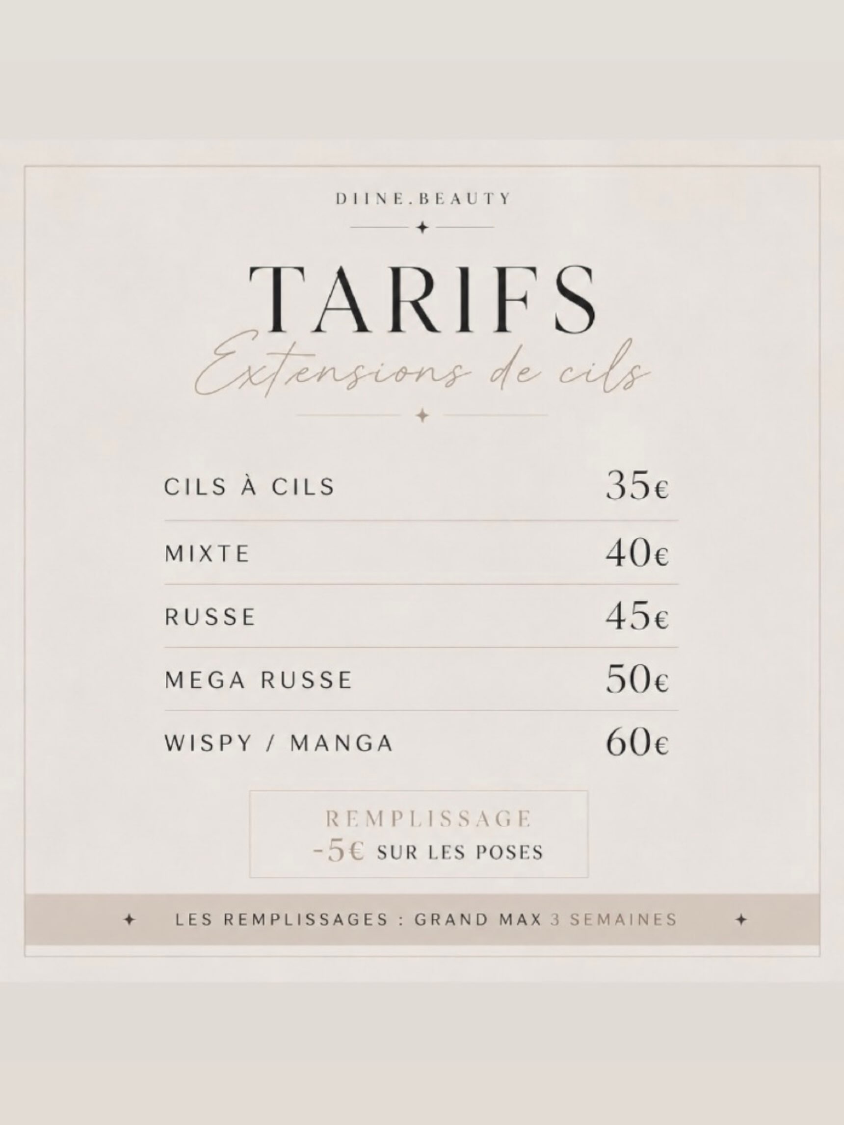 Extensions de cils Diine Beauty